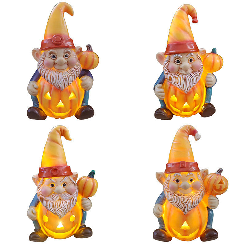New Halloween Decorations Pumpkin Old Man Statue Home Resin Crafts