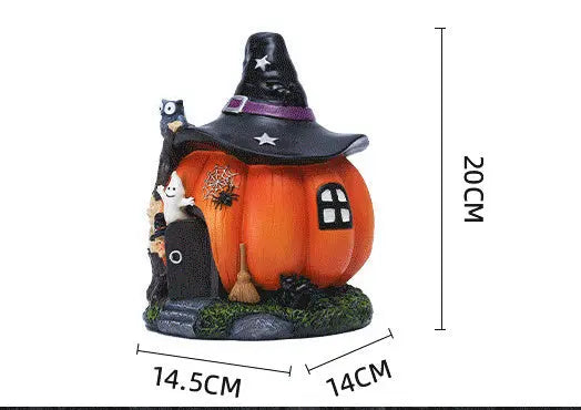 Halloween Witch Pumpkin House Decoration Garden Luminous Decoration petsiam