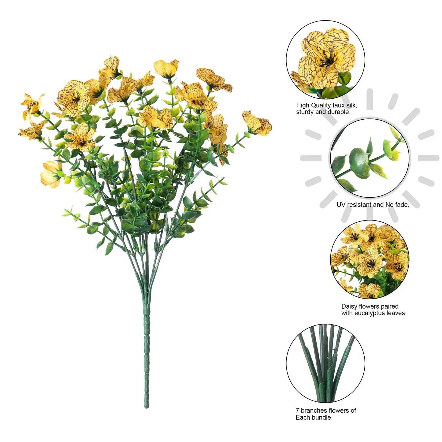 Artificial Outdoor UV-proof Decorative Simulation Green Plant Plastic Flowers petsiam