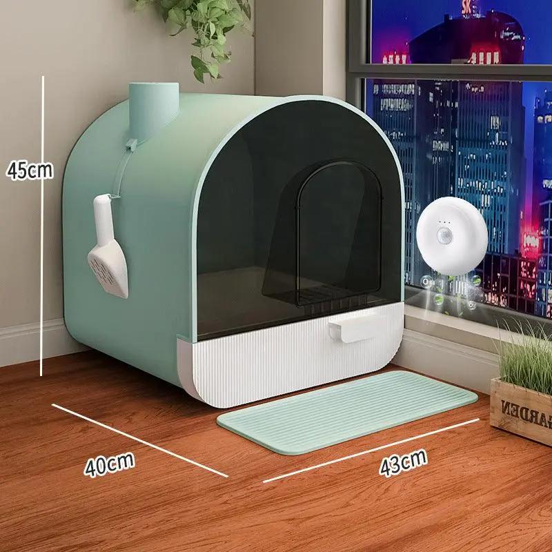 Ultimate Odor-Free Enclosed Cat Litter Box With Smart Features