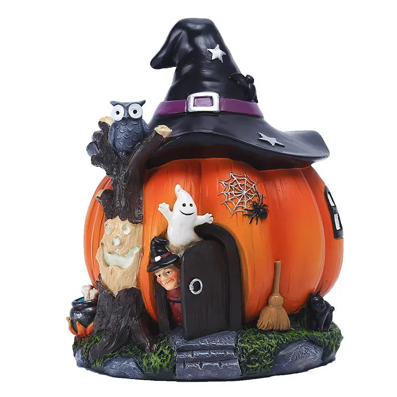 Halloween Witch Pumpkin House Decoration Garden Luminous Decoration petsiam