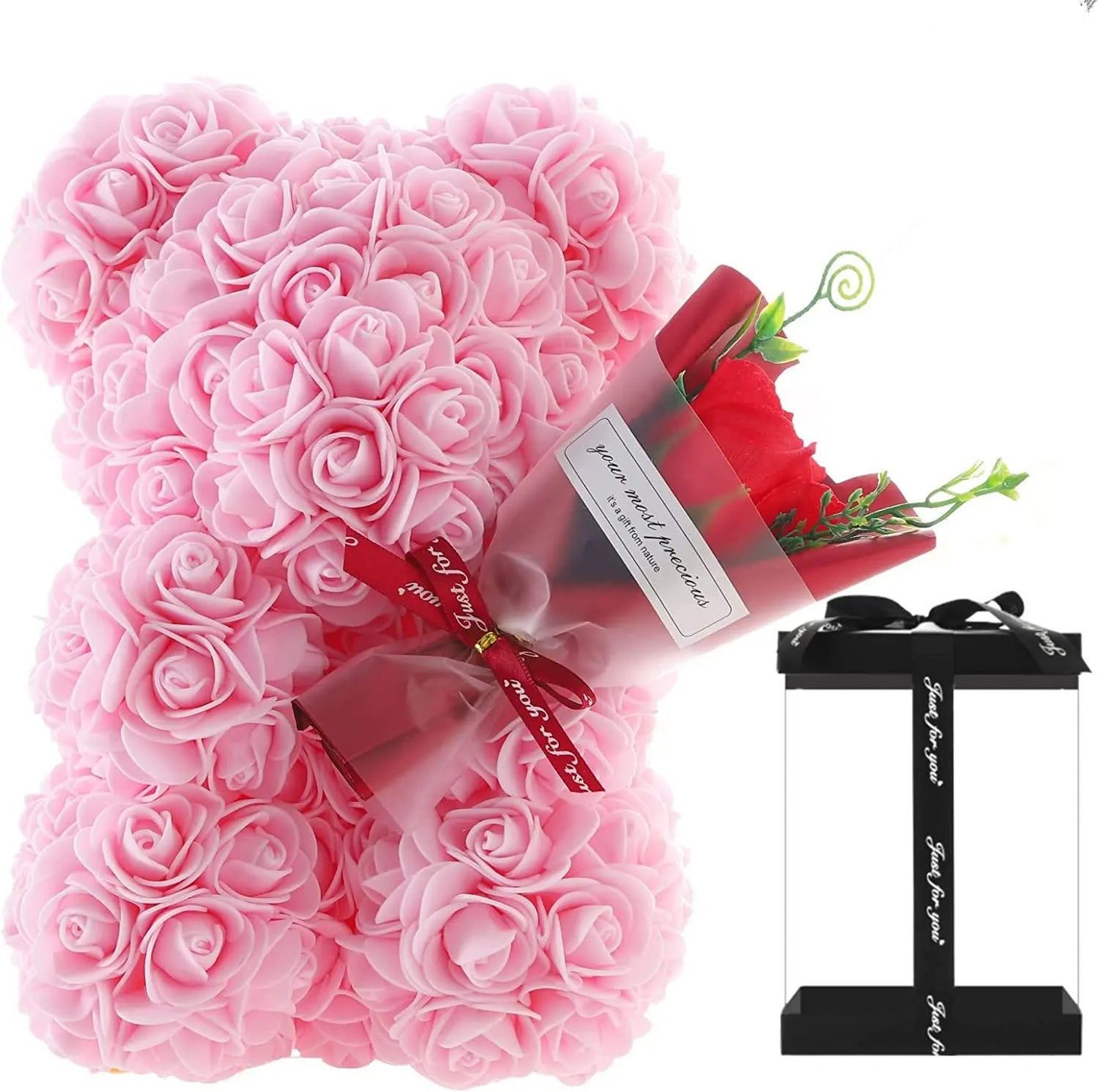 Rose Bear Preserved Fresh Flower Valentine's Day Birthday Gift petsiam