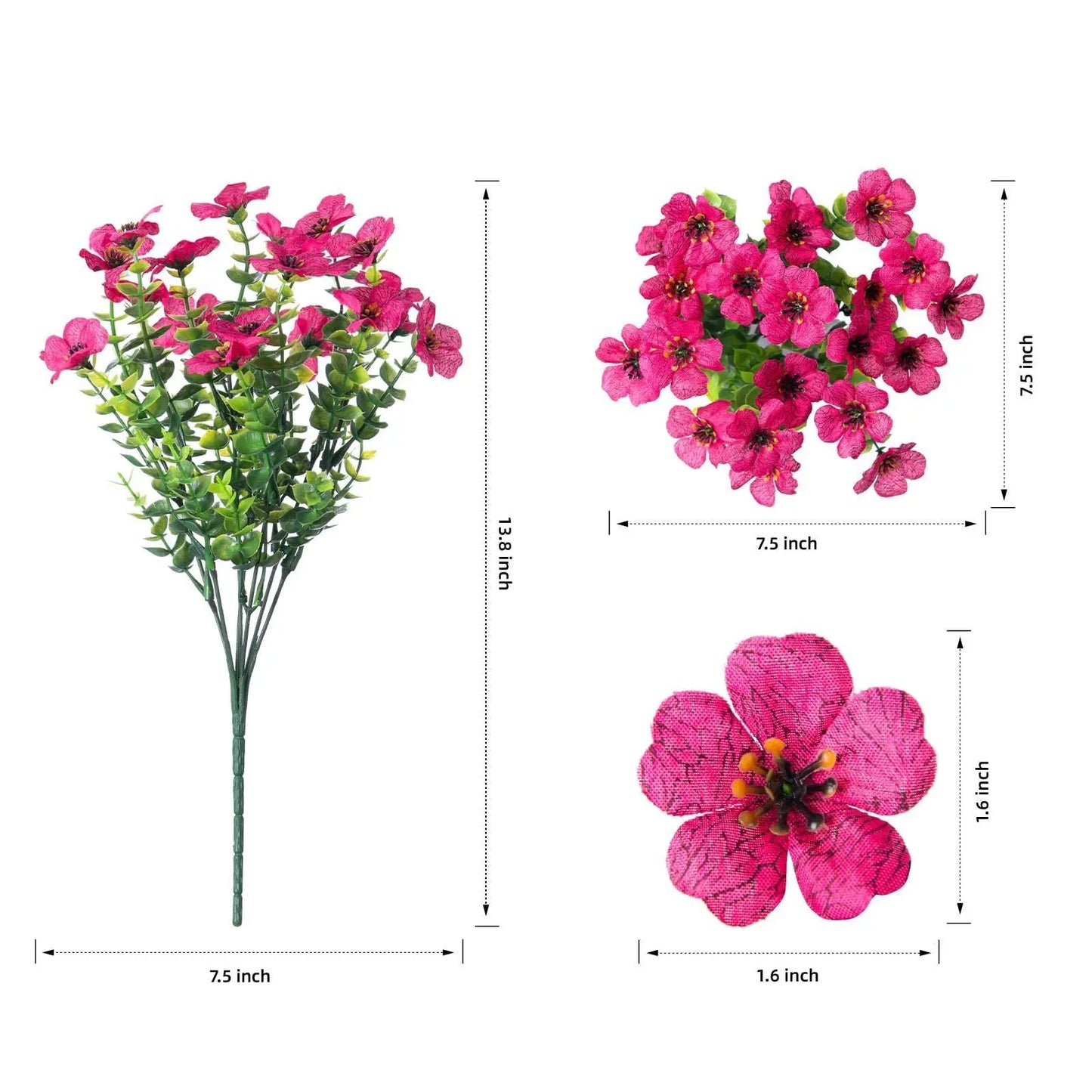 Artificial Outdoor UV-proof Decorative Simulation Green Plant Plastic Flowers petsiam