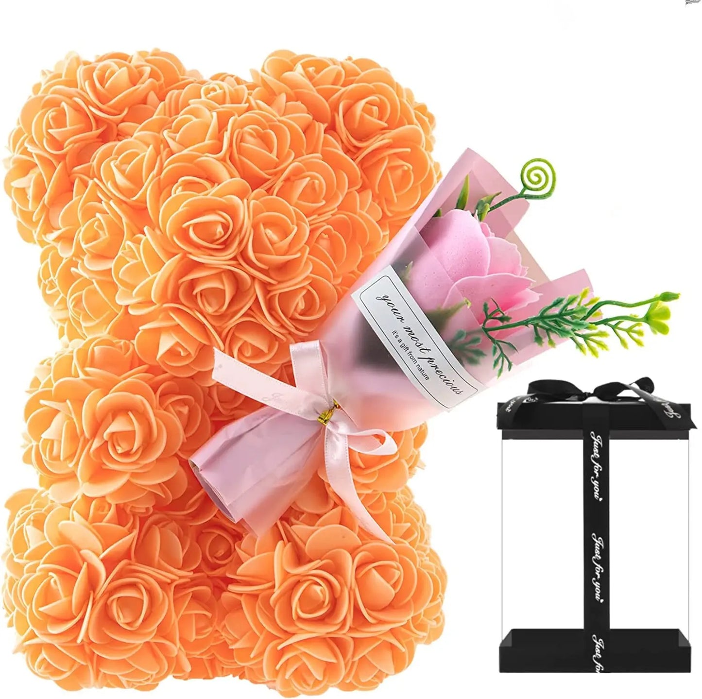 Rose Bear Preserved Fresh Flower Valentine's Day Birthday Gift petsiam