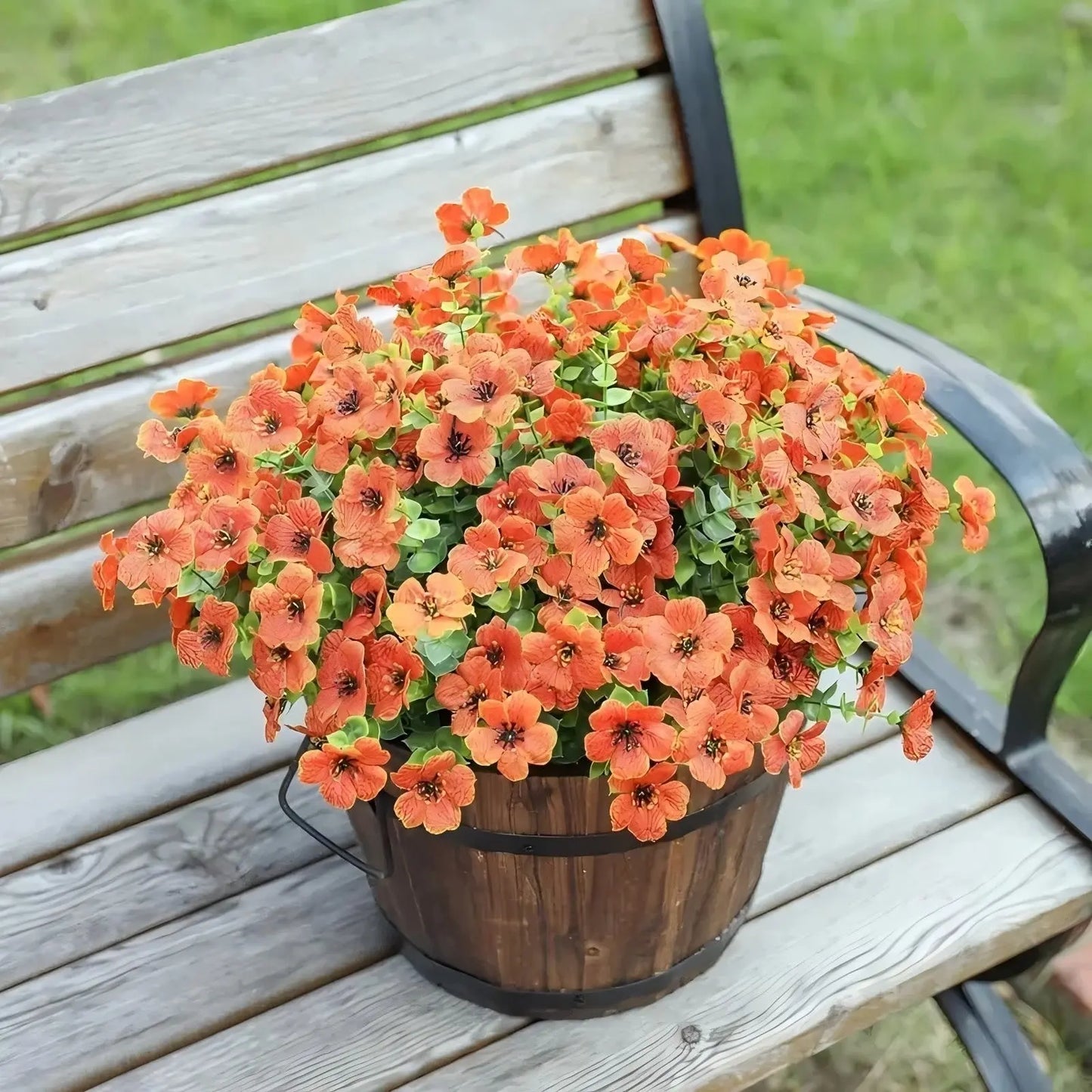 Artificial Outdoor UV-proof Decorative Simulation Green Plant Plastic Flowers petsiam