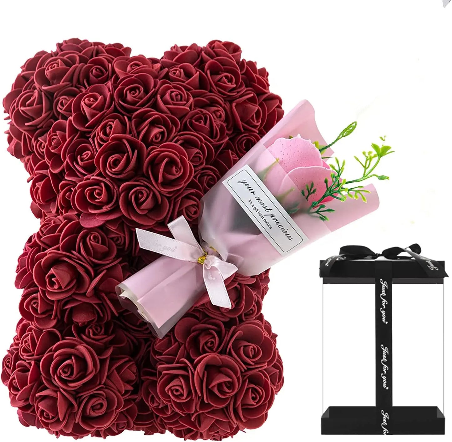 Rose Bear Preserved Fresh Flower Valentine's Day Birthday Gift petsiam