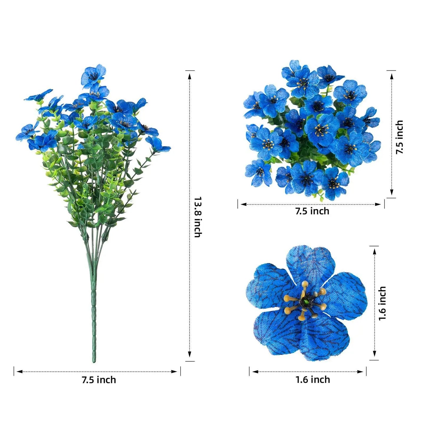 Artificial Outdoor UV-proof Decorative Simulation Green Plant Plastic Flowers petsiam