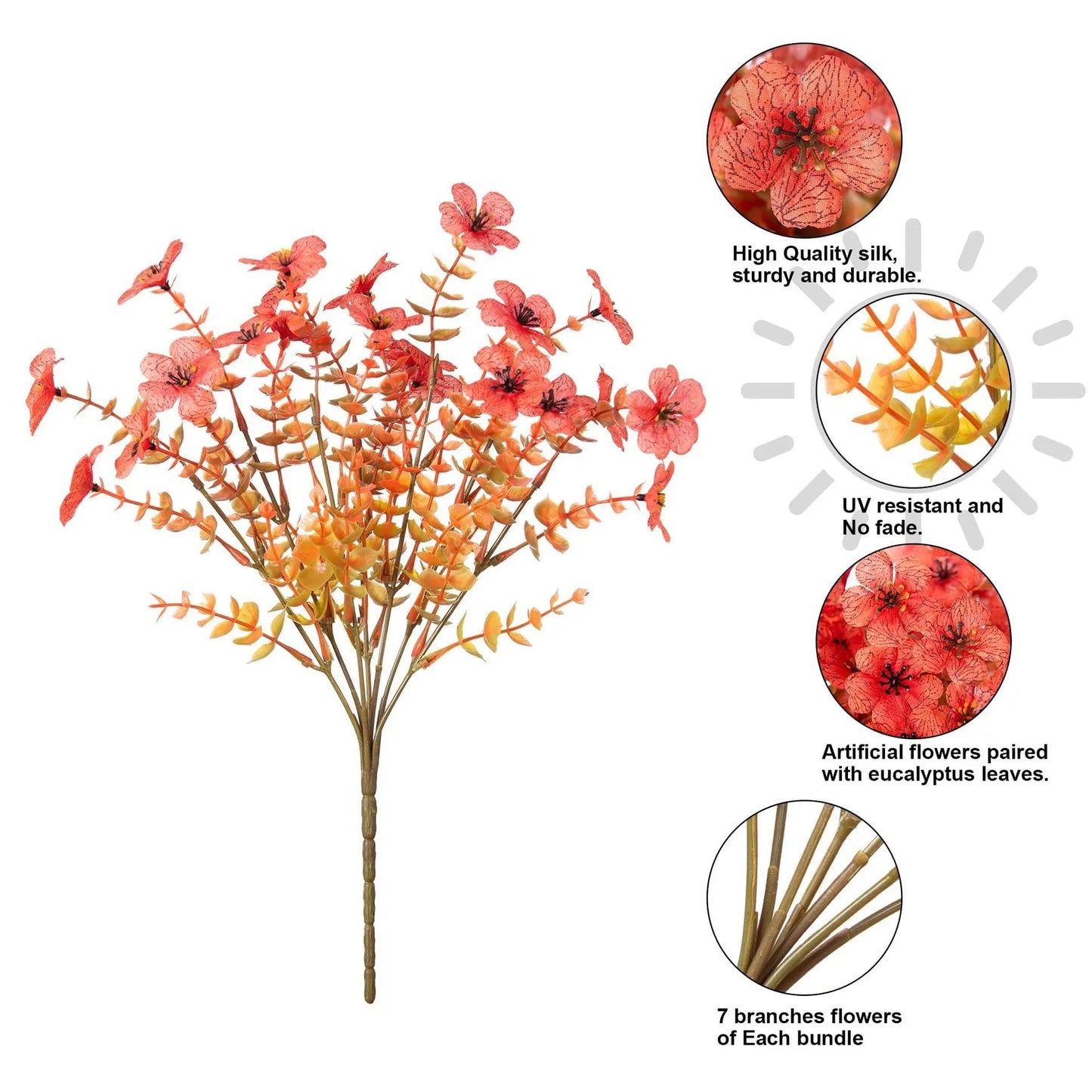 Artificial Outdoor UV-proof Decorative Simulation Green Plant Plastic Flowers petsiam