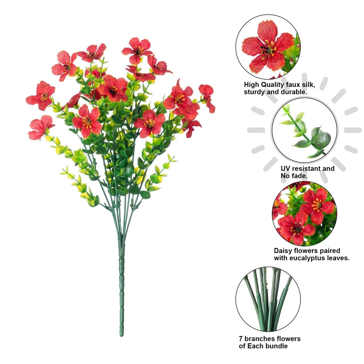 Artificial Outdoor UV-proof Decorative Simulation Green Plant Plastic Flowers petsiam