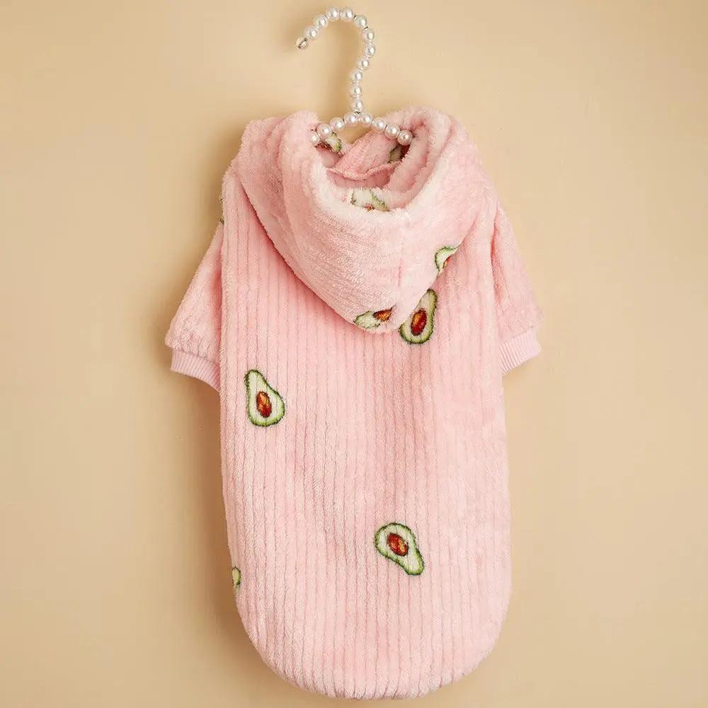 Fashionable Pet Avocado Print Hoodie For Cats And Dogs
