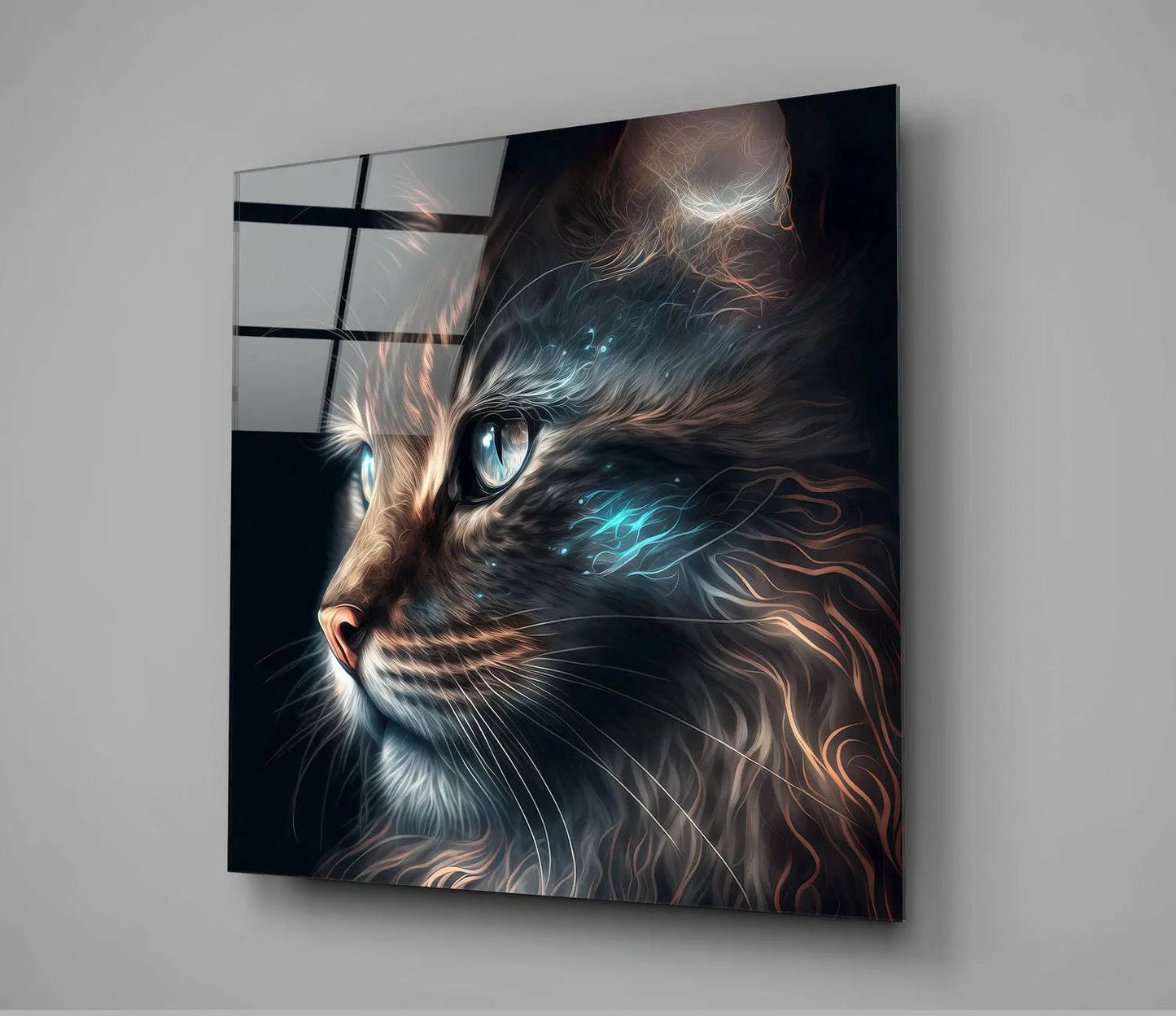 Cat Glass Wall Art || Designers Collection