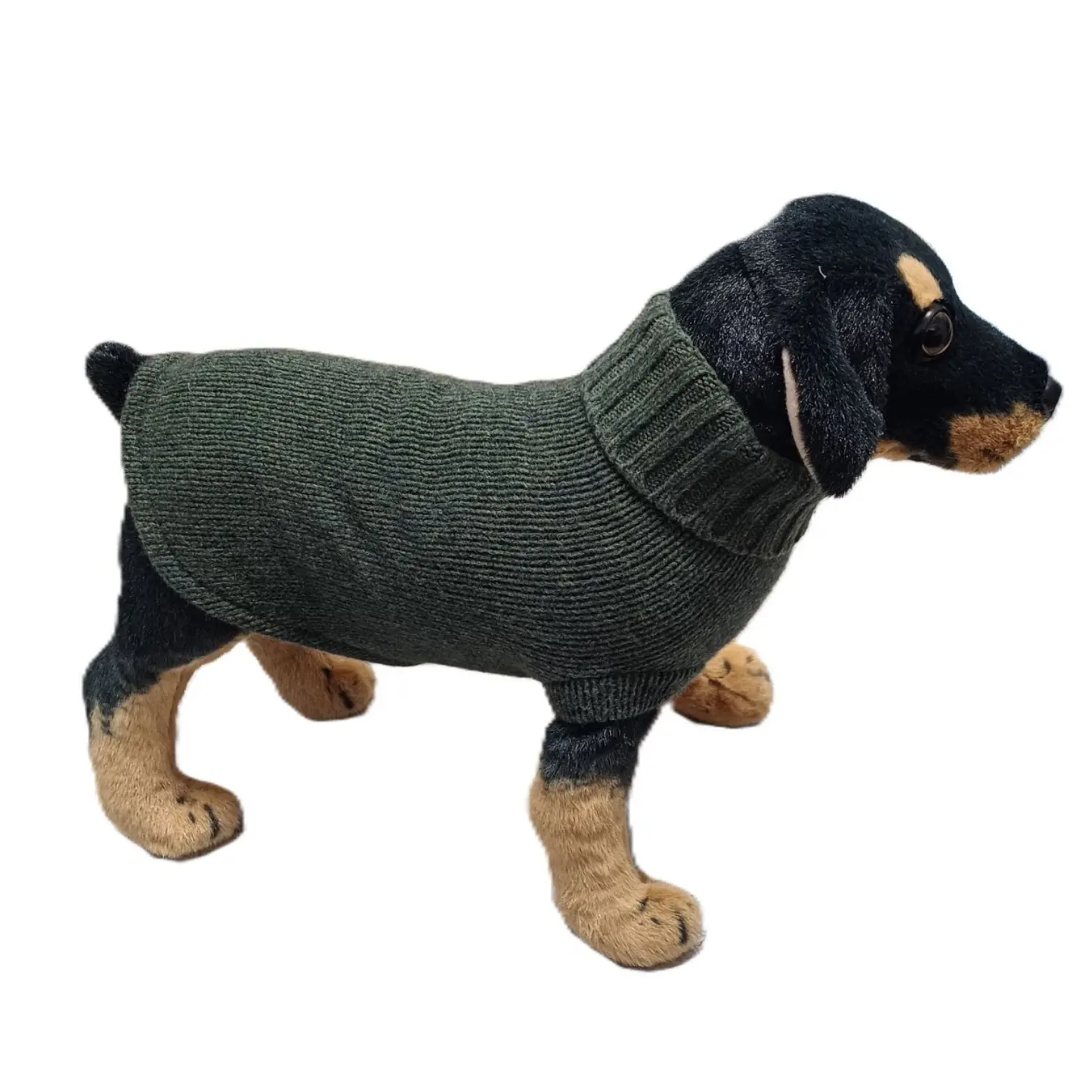 Plain Knit Ribbed Collar Dog or Cat Regenerated Cashmere Fineness 5