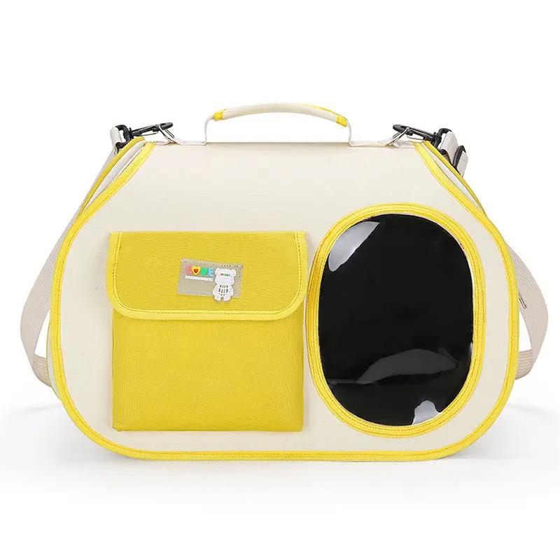 NNEDSZ Yellow Colors Pet Carrier Backpack, Breathable Cat Carrier Backpack with Transparent Window, Airline Approved Dog Backpack Carrier for Small Dogs and Cats, Travel Hiking Camping