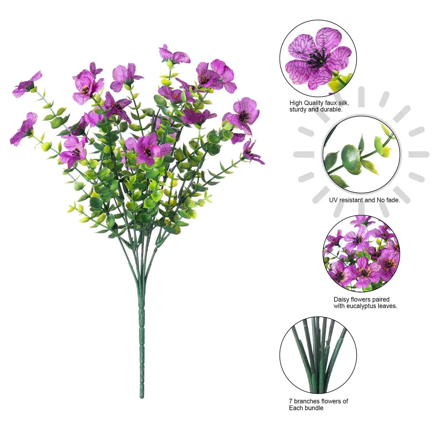 Artificial Outdoor UV-proof Decorative Simulation Green Plant Plastic Flowers petsiam