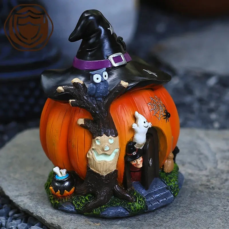 Halloween Witch Pumpkin House Decoration Garden Luminous Decoration petsiam