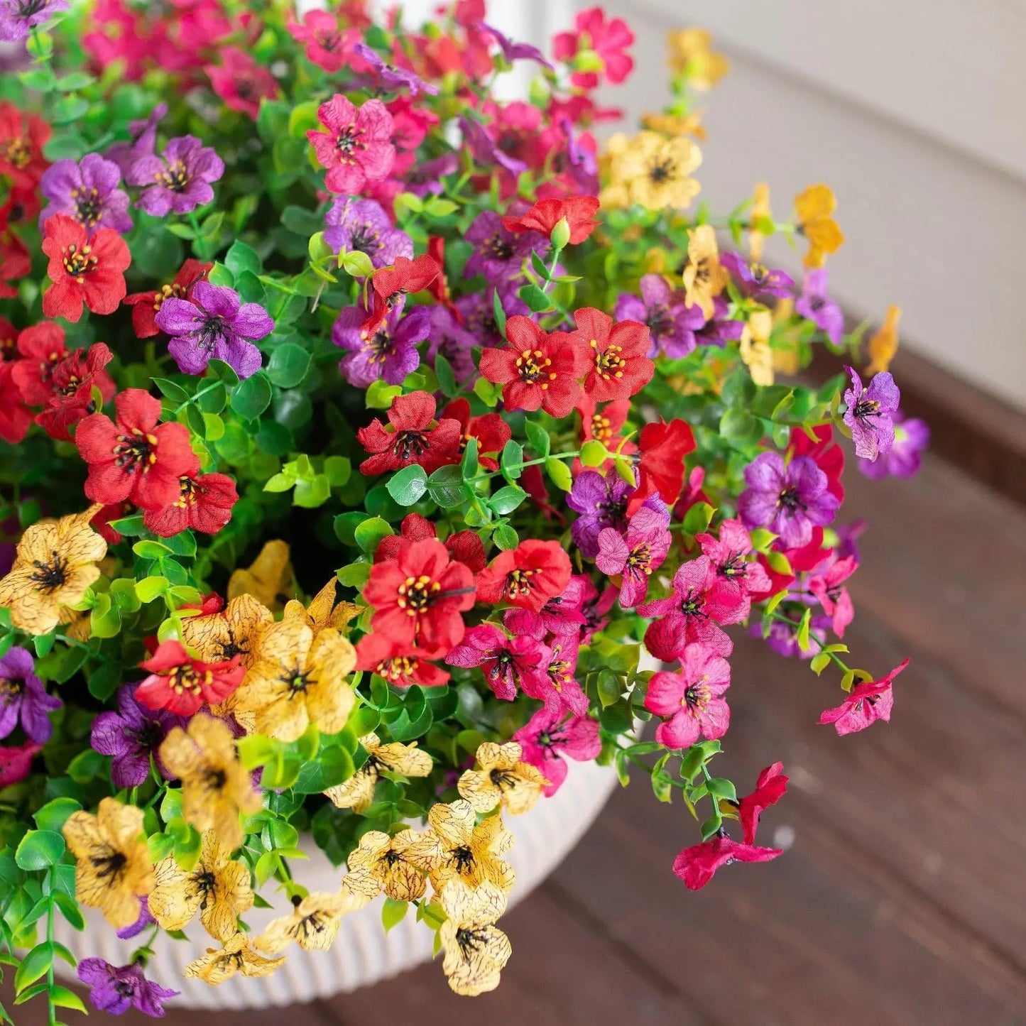 Artificial Outdoor UV-proof Decorative Simulation Green Plant Plastic Flowers petsiam
