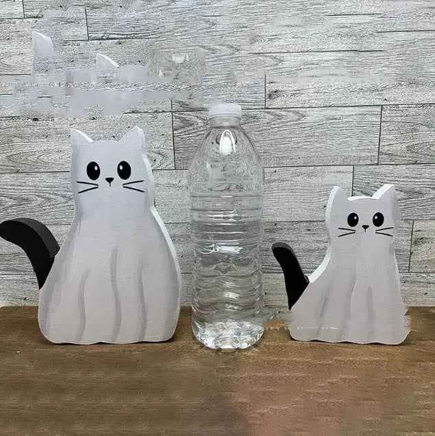 Personalized Halloween Ghost Cat Statue - petsiam.com