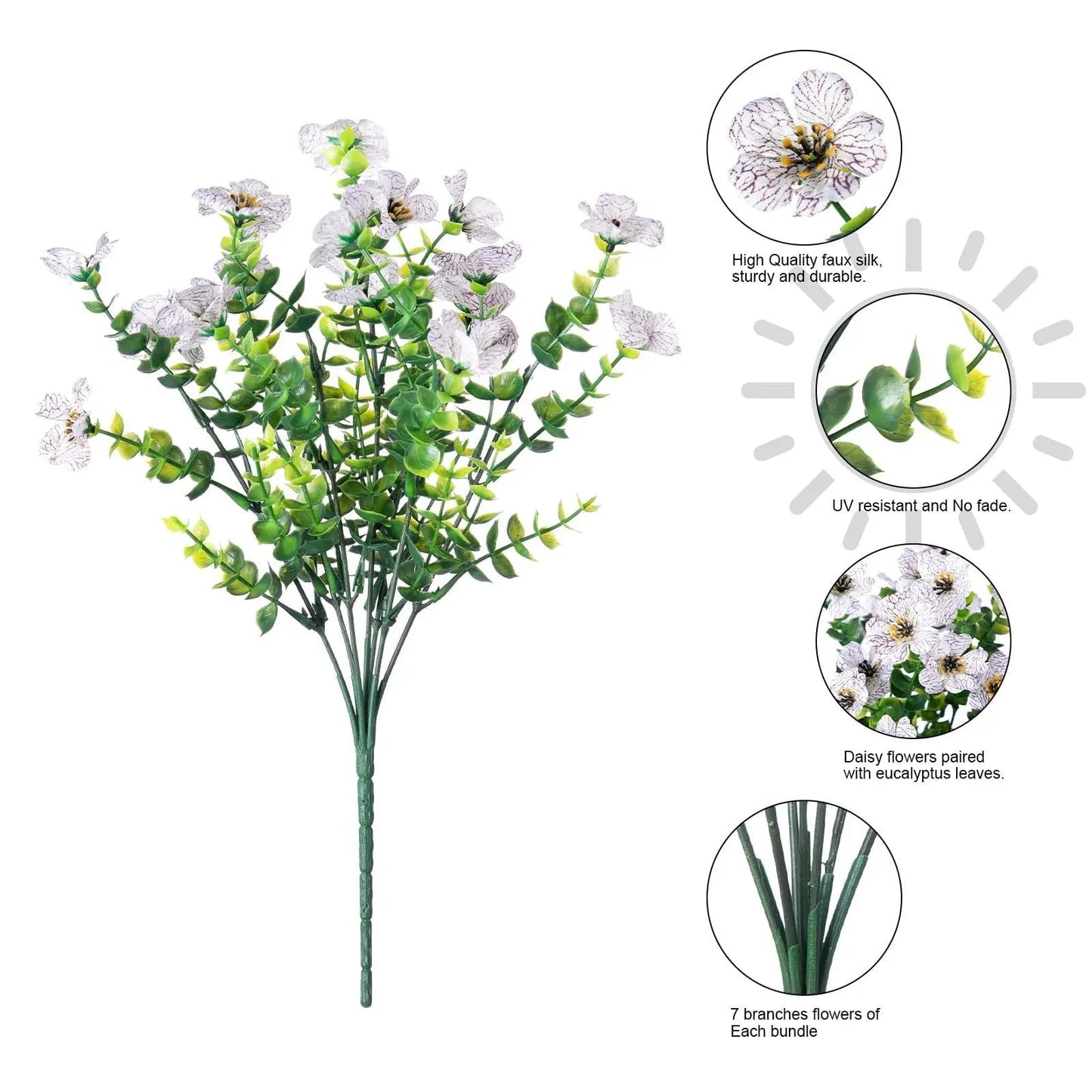 Artificial Outdoor UV-proof Decorative Simulation Green Plant Plastic Flowers petsiam