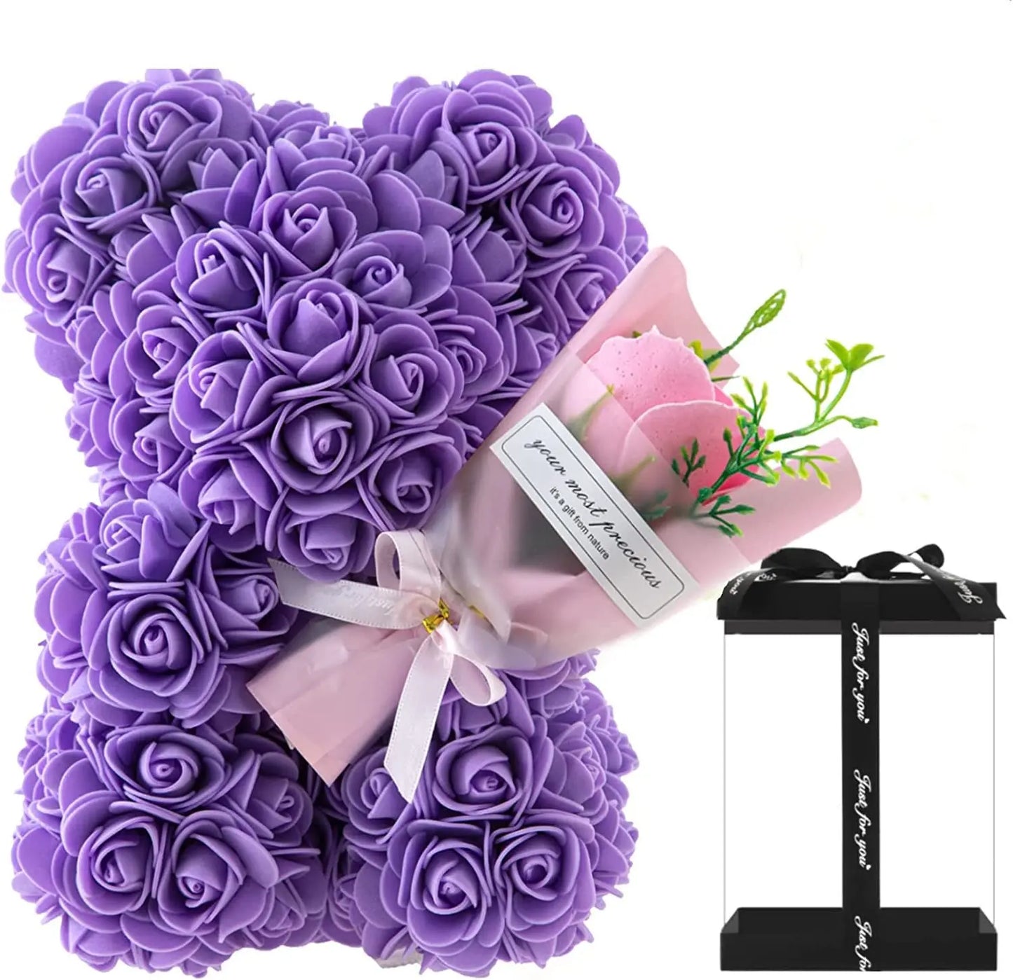 Rose Bear Preserved Fresh Flower Valentine's Day Birthday Gift petsiam
