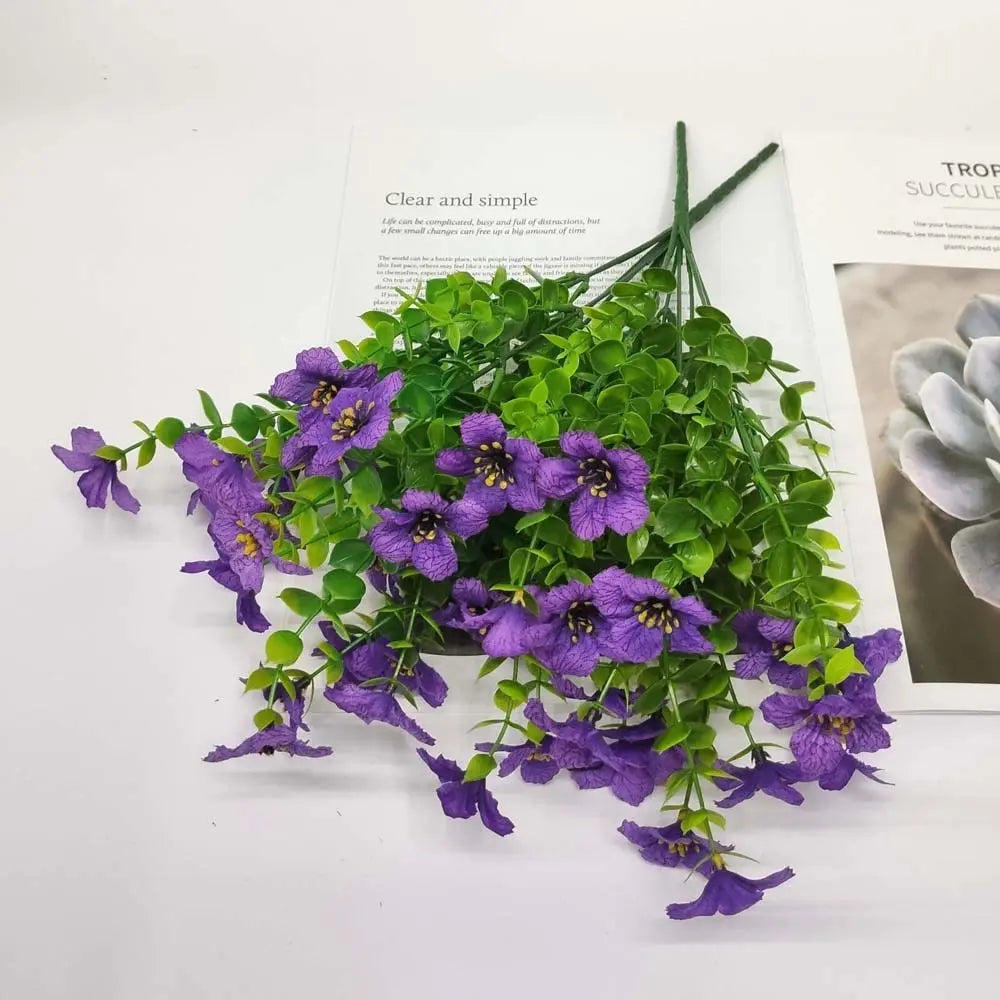 Artificial Outdoor UV-proof Decorative Simulation Green Plant Plastic Flowers petsiam