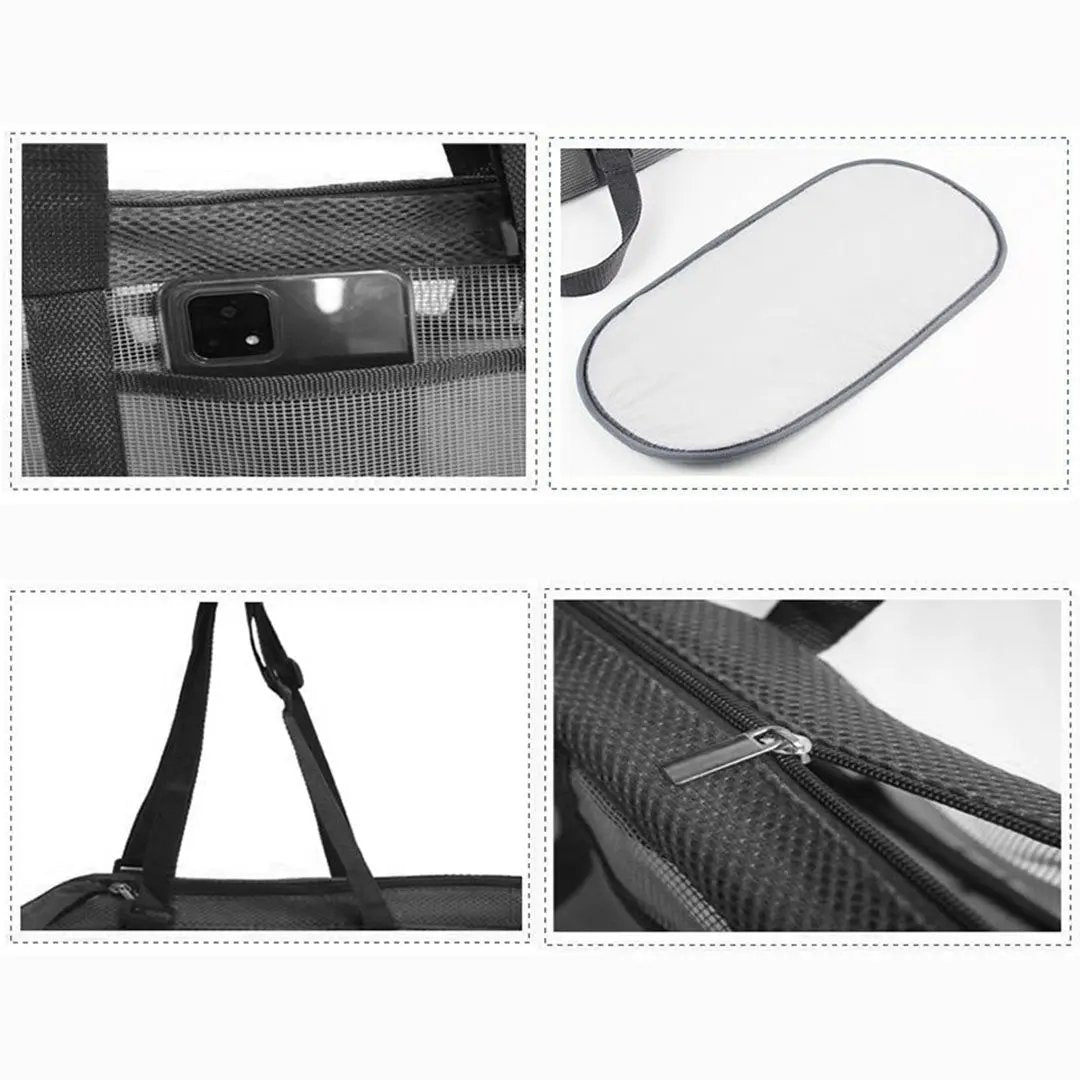 NNEAGS Orange Pet Carrier Bag Breathable Net Mesh Tote Pouch Dog Cat Travel Essentials