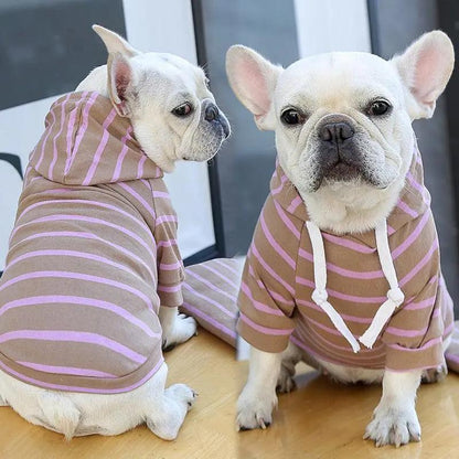 Striped Pet Dog Cat Hoodie Sweater - Stylish And Cozy Apparel For Your Furry Friend