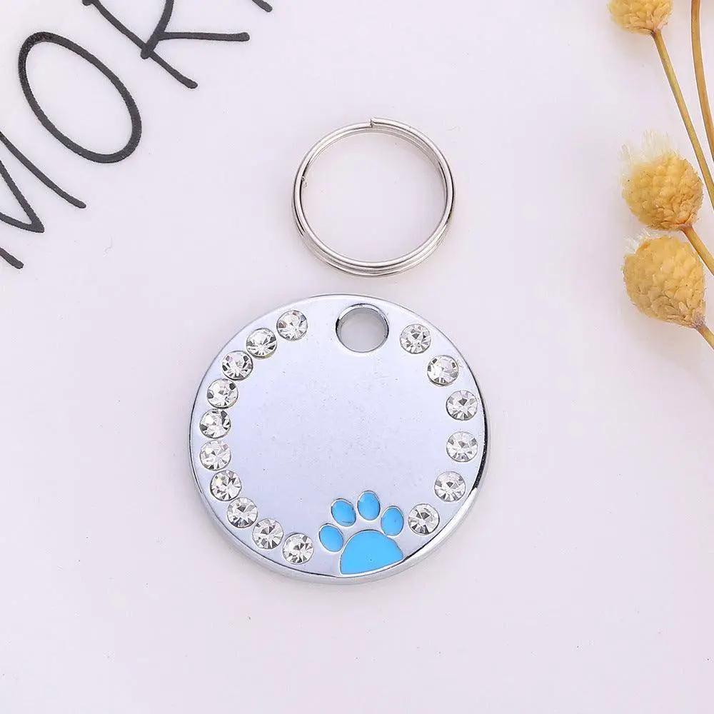 Personalized Round Metal Dog Tag Keychain
