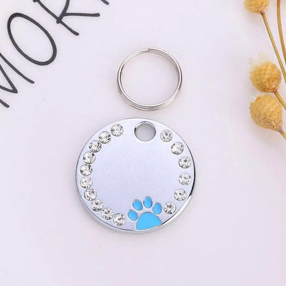 Personalized Round Metal Dog Tag Keychain