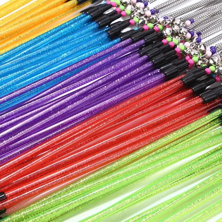 Playful Paws: Feathered Spring Cat Toy With Colorful Beads