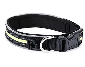 Reflective Grid Pattern Neoprene Pet Collars - Stylish Safety Accessories For Dogs And Cats