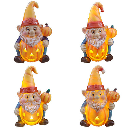 New Halloween Decorations Pumpkin Old Man Statue Home Resin Crafts