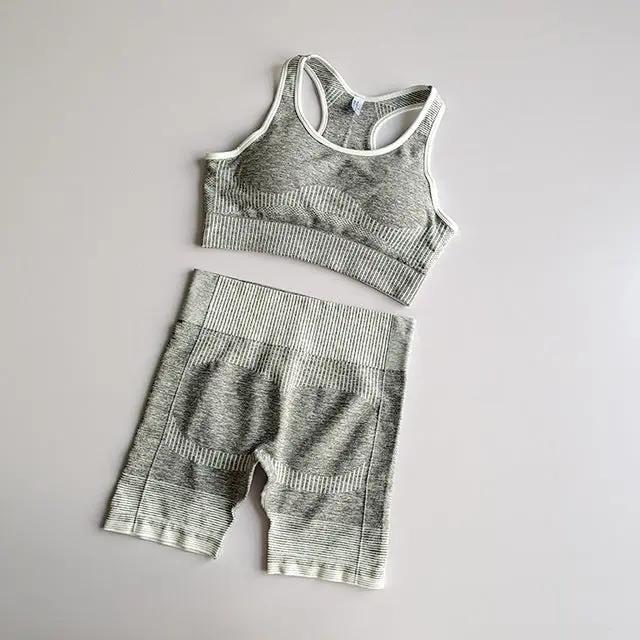 2 piece long sleeve workout set women yoga clothes strength active wear