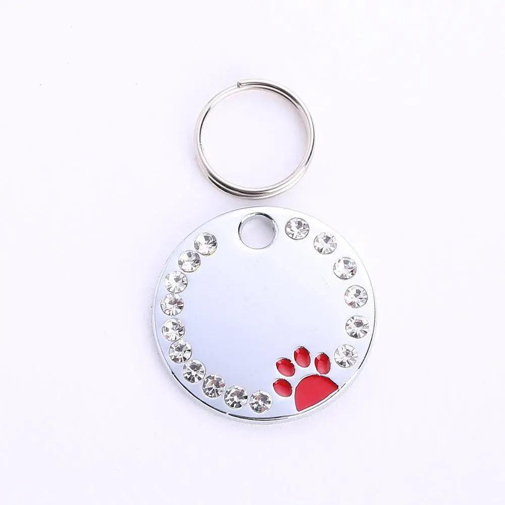 Personalized Round Metal Dog Tag Keychain