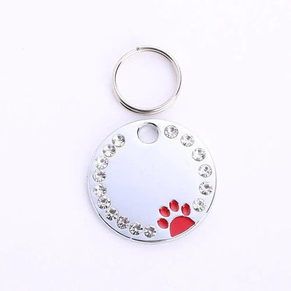 Personalized Round Metal Dog Tag Keychain