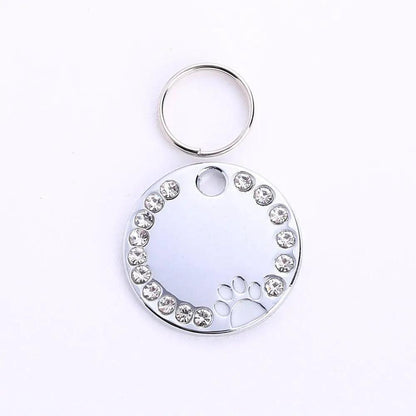 Personalized Round Metal Dog Tag Keychain