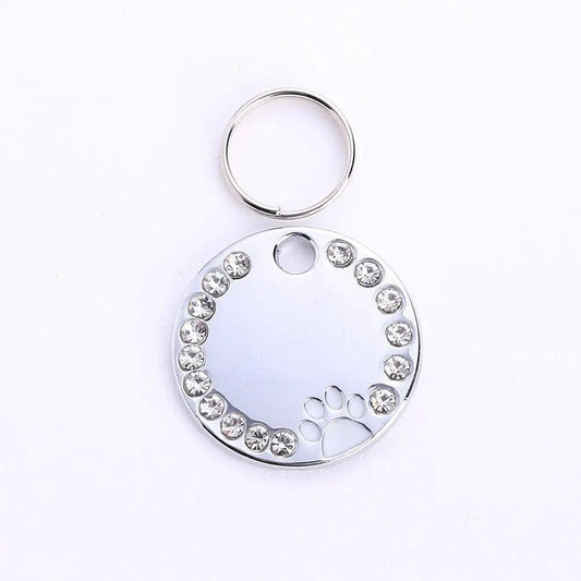 Personalized Round Metal Dog Tag Keychain