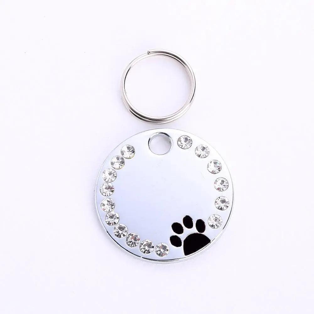 Personalized Round Metal Dog Tag Keychain