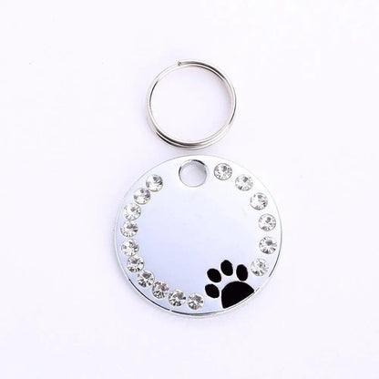 Personalized Round Metal Dog Tag Keychain