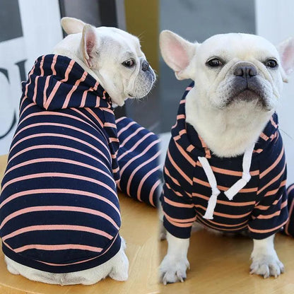 Striped Pet Dog Cat Hoodie Sweater - Stylish And Cozy Apparel For Your Furry Friend