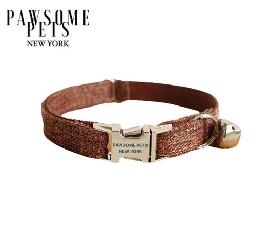SMALL SIZE DOG & CAT COLLAR - CHESTNUT BROWN