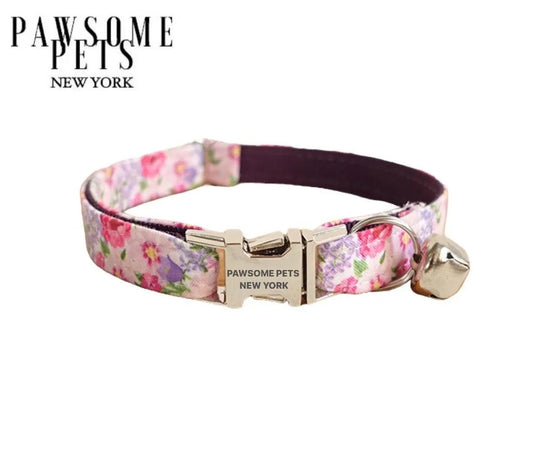 SMALL SIZE DOG & CAT COLLAR - FLOWERS WONDERLAND