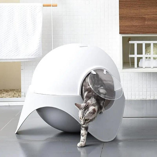 Snowy Space Pod Cat Litter Box