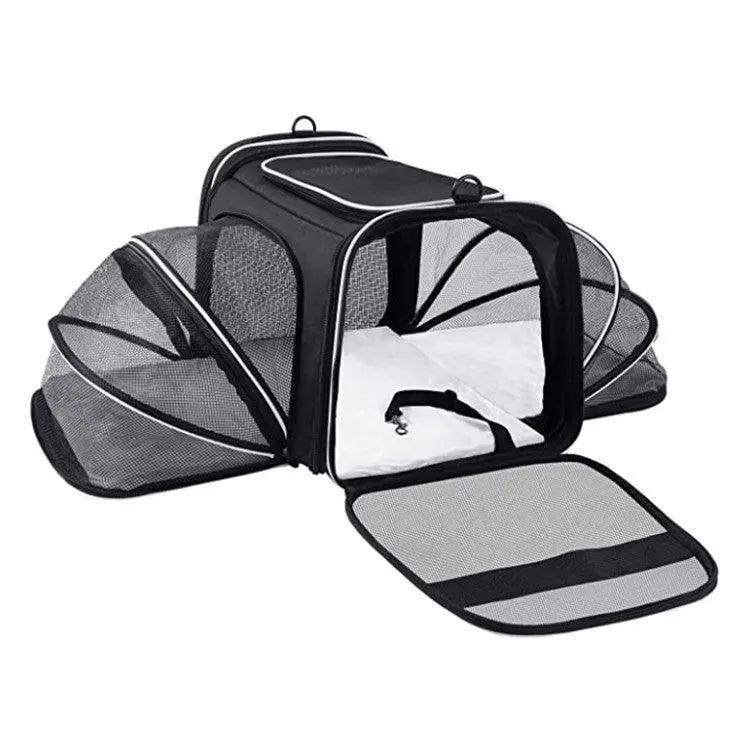 Pet Travel Haven: Expandable And Reflective Cat Carrier For Safe And Comfortable Journeys