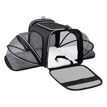 Pet Travel Haven: Expandable And Reflective Cat Carrier For Safe And Comfortable Journeys