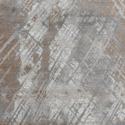 7' X 10' Brown Abstract Area Rug