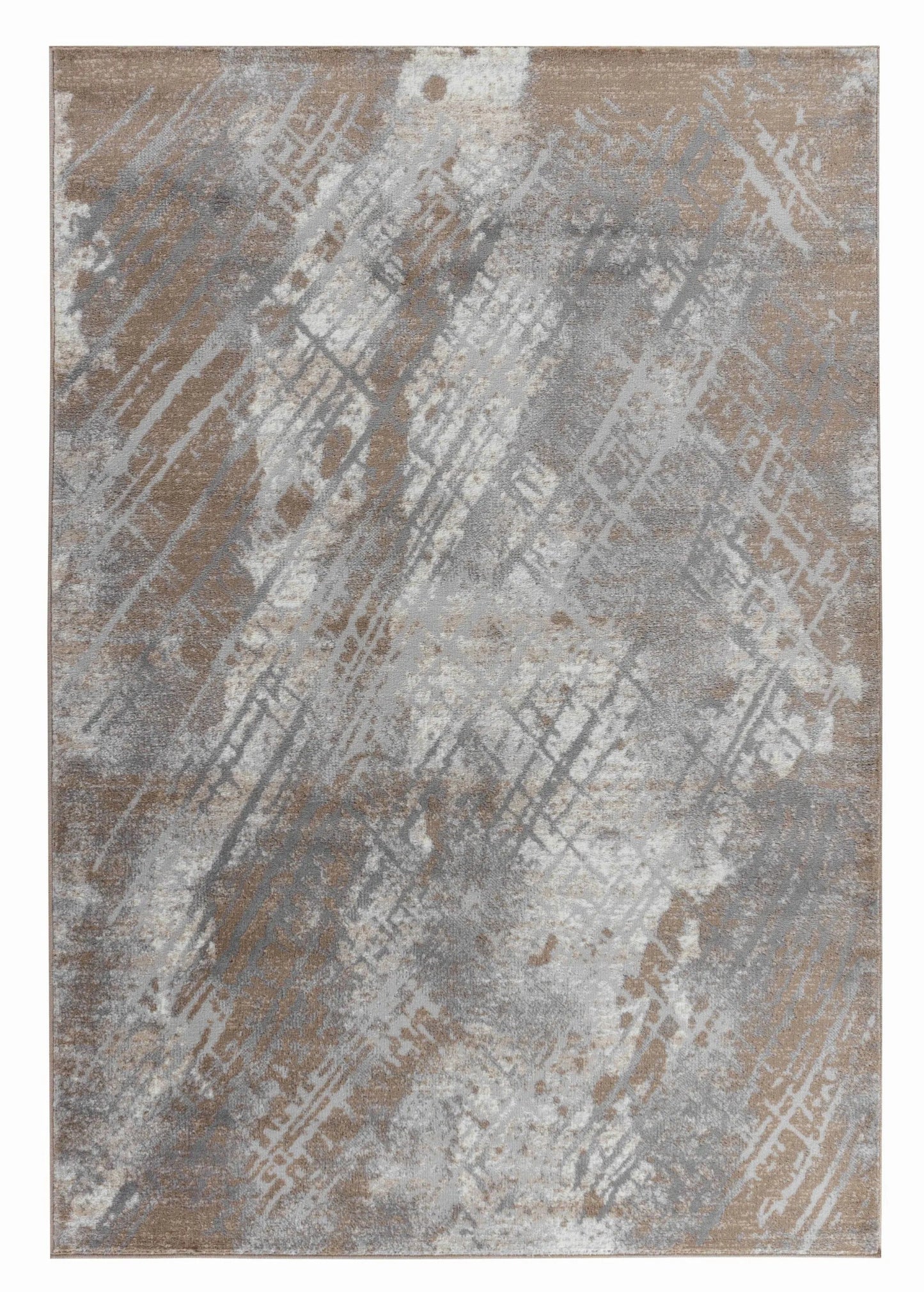 7' X 10' Brown Abstract Area Rug