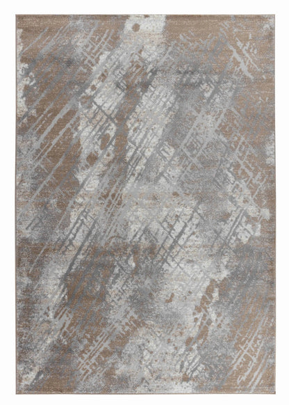 7' X 10' Brown Abstract Area Rug