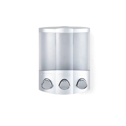 Gray Heavy Duty Plastic Three Chamber Wall Mount Soap Dispenser