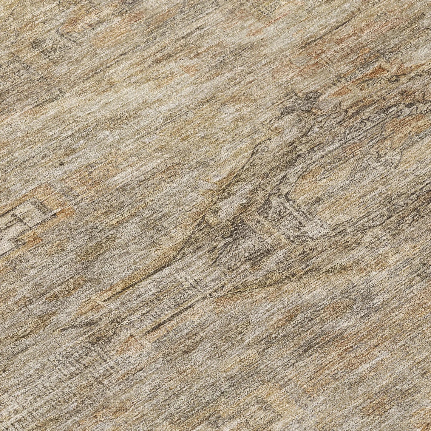 8' Brown And Taupe Round Aztec Washable Indoor Outdoor Area Rug