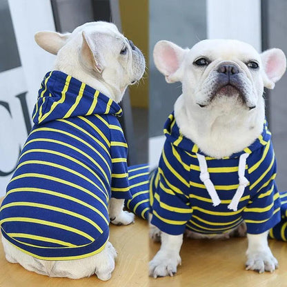 Striped Pet Dog Cat Hoodie Sweater - Stylish And Cozy Apparel For Your Furry Friend